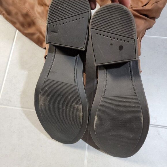 Kohls Womens Brown Leather Round Toe Block Heel Knee High Riding Boot Size 8.5 W - Picture 7 of 8